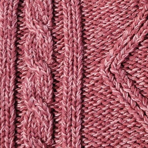 Cabela's Women's Red Marbled Cable-knit V-neck Pullover Long Sleeve Sweater - Picture 9 of 11